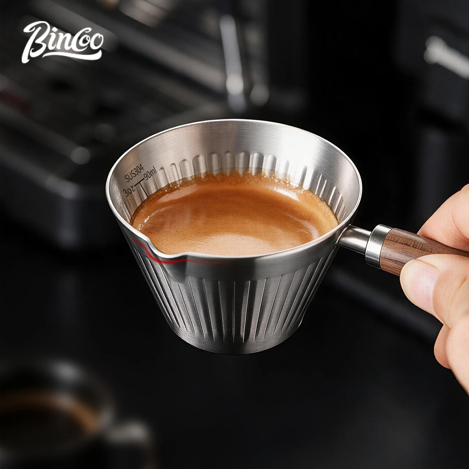 Bincoo Espresso Drip Receiver Cup 304SS – Graduated Measuring Pitcher, Extraction Cup for Coffee Machine Use