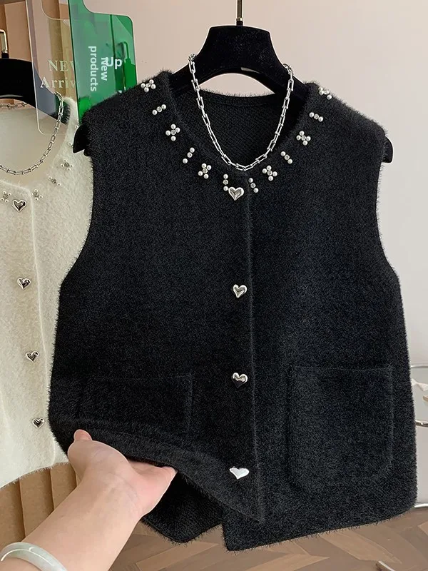 Koreanische SLE plus Größe Gestrickte Thiened Svel frauen Weste Faionable Vielseitige Offene Strickjacke runde Ne Single Button