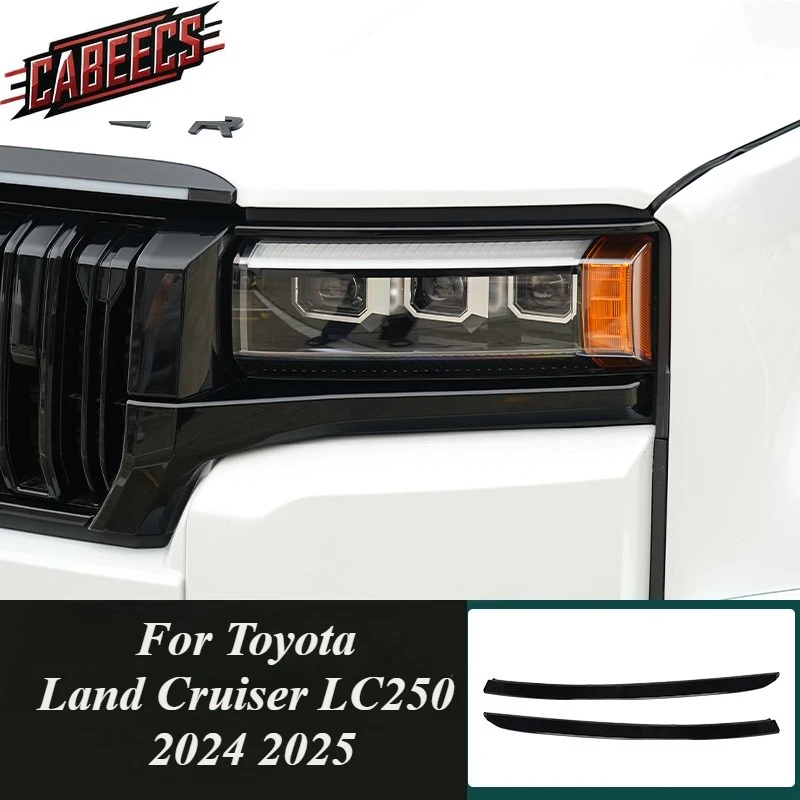 

Для Toyota Land Cruiser LC250 2024 2025 автомобильная передняя фара, отделка, украшение, Стайлинг, наклейка для бровей, аксессуары для украшения
