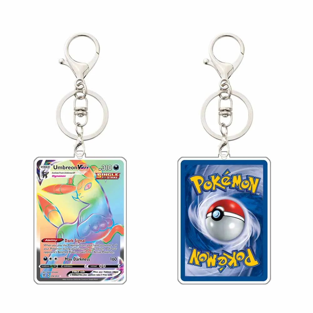 البوكيمون أنيمي ميو Charizard Leafeon Glaceon Umbreon Gardevoir Morpeko Lapras الكرتون سلسلة مفاتيح مصنوعة من الأكريليك قلادة الديكور