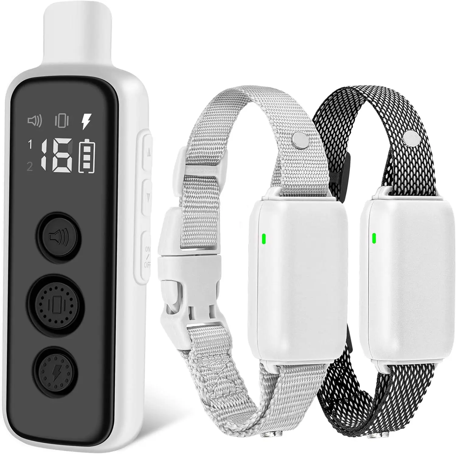 

Dog Shock Collar for 2 Dogs - (8-120lbs) Waterproof Rechargeable Electric Dog Training Collar with Remote
