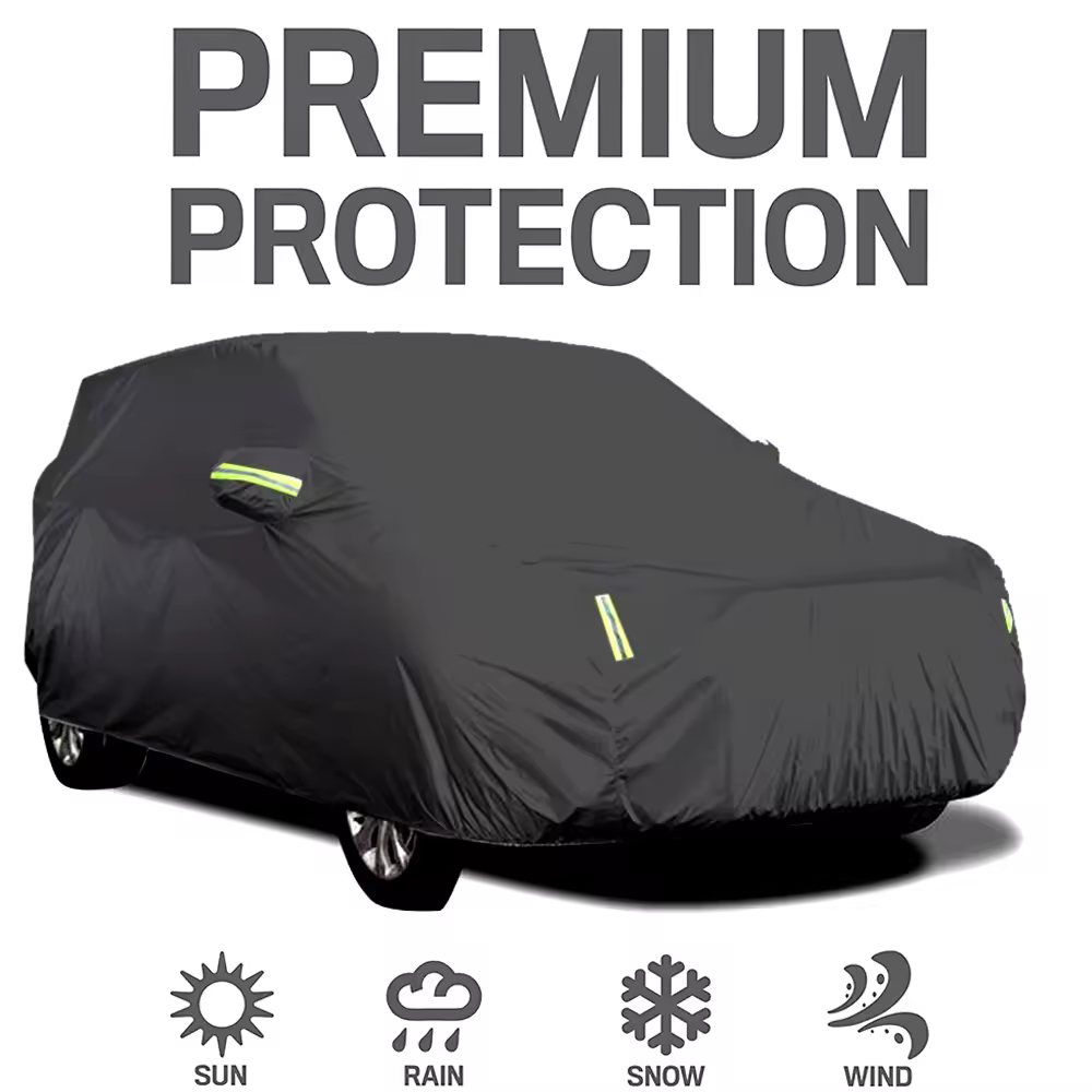 Funda S-XXL para coche Sedán, cubierta completa con tira reflectante, protección solar, a prueba de polvo e impermeable, resistente a los arañazos UV, Universal