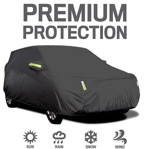 Imagen 1 del producto S-XXL cubierta de coche Sedan cubiertas completas con tira reflectante protección solar a prueba de polvo e impermeable UV resistente a los arañazos Universal