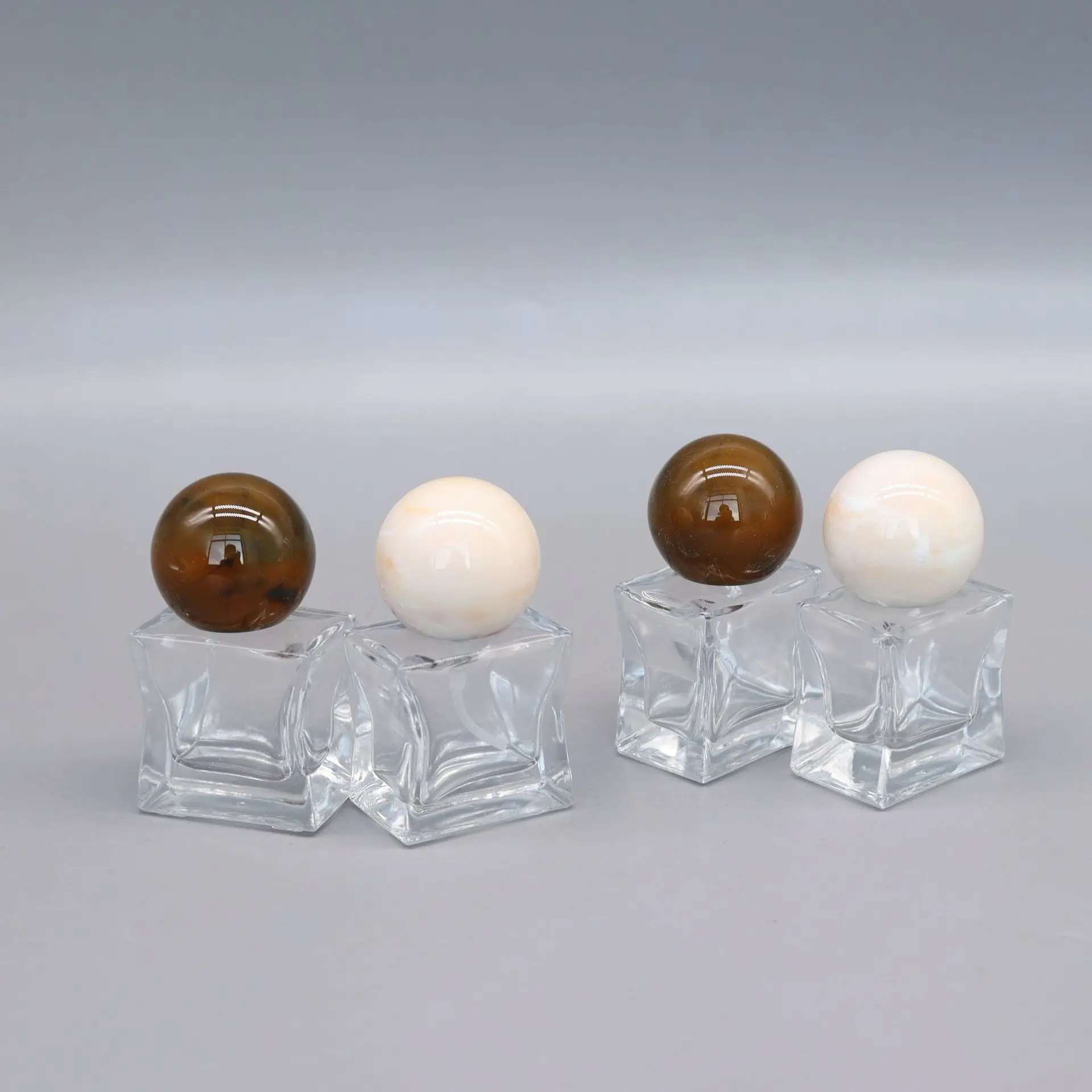 

10PCS 15ml Star Shape Glass Perfume Spray, Swirl Ball Cap Crimp Neck, Refillable Portable Atomizer