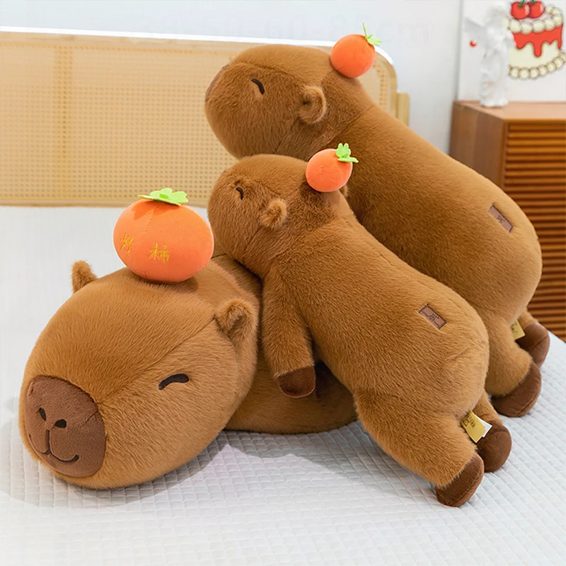 Kawaii Capybara Plush Toy Cute Filled Stuffed Doll for Kids Birthday Xmas Gift Soft Hoshizaki Guava Pillow for Sofa Bed