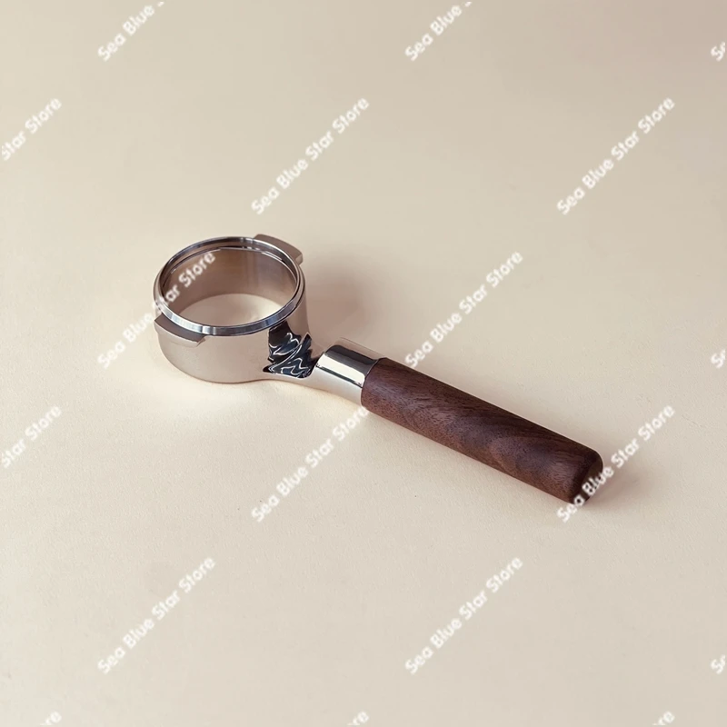 Bottomless coffee integrated handle coffee machine handle E61 hot mom universal 316 stainless steel walnut