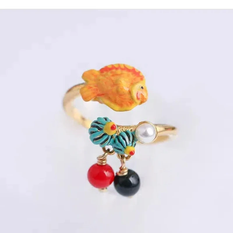 

Small Fish Opening Rings, Simple, Niche, Versatile, Personalized, Colorful, Cute, Mischievous, and High-end Rings for Women