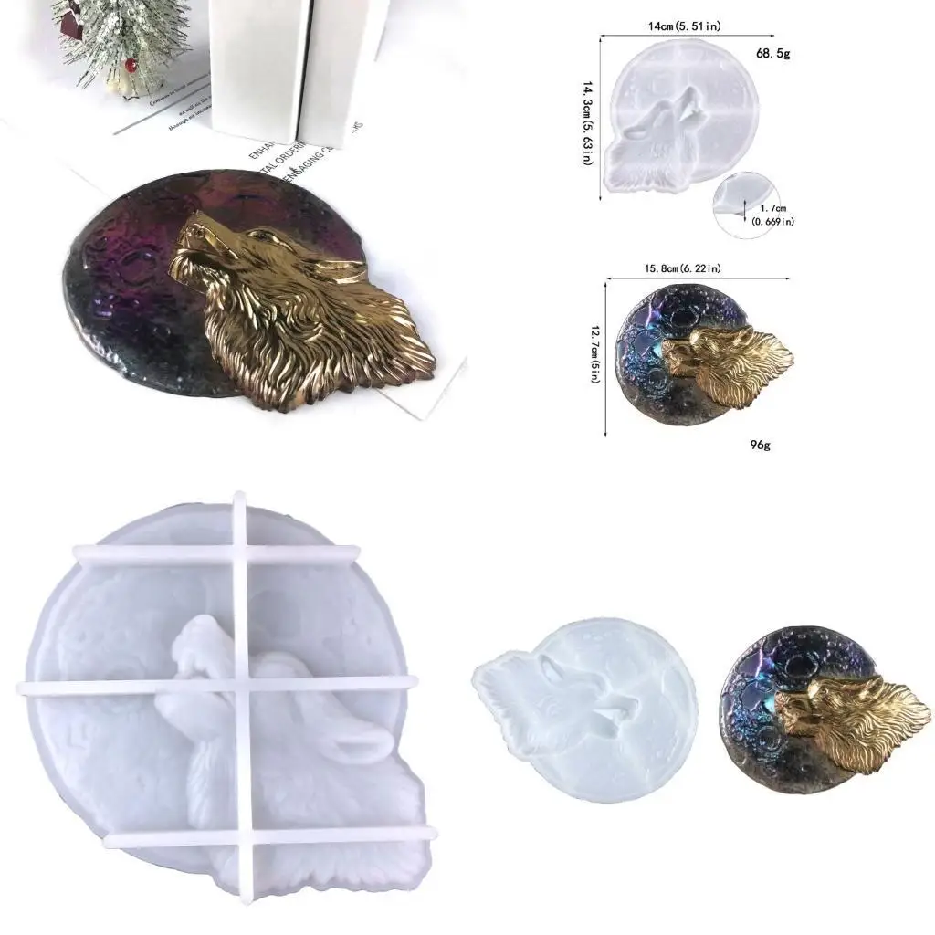 

J78F Силиконовая настенная форма в форме волка в форме Валентина, стерео-форма, сделай сам, украшения, кулон