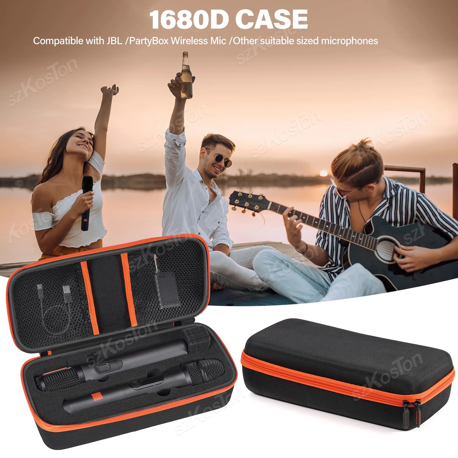 Saco de armazenamento de viagem caso microfone sem fio compatível com jbl 2 microfone ajustável diy espuma para partybox microfone saco portátil