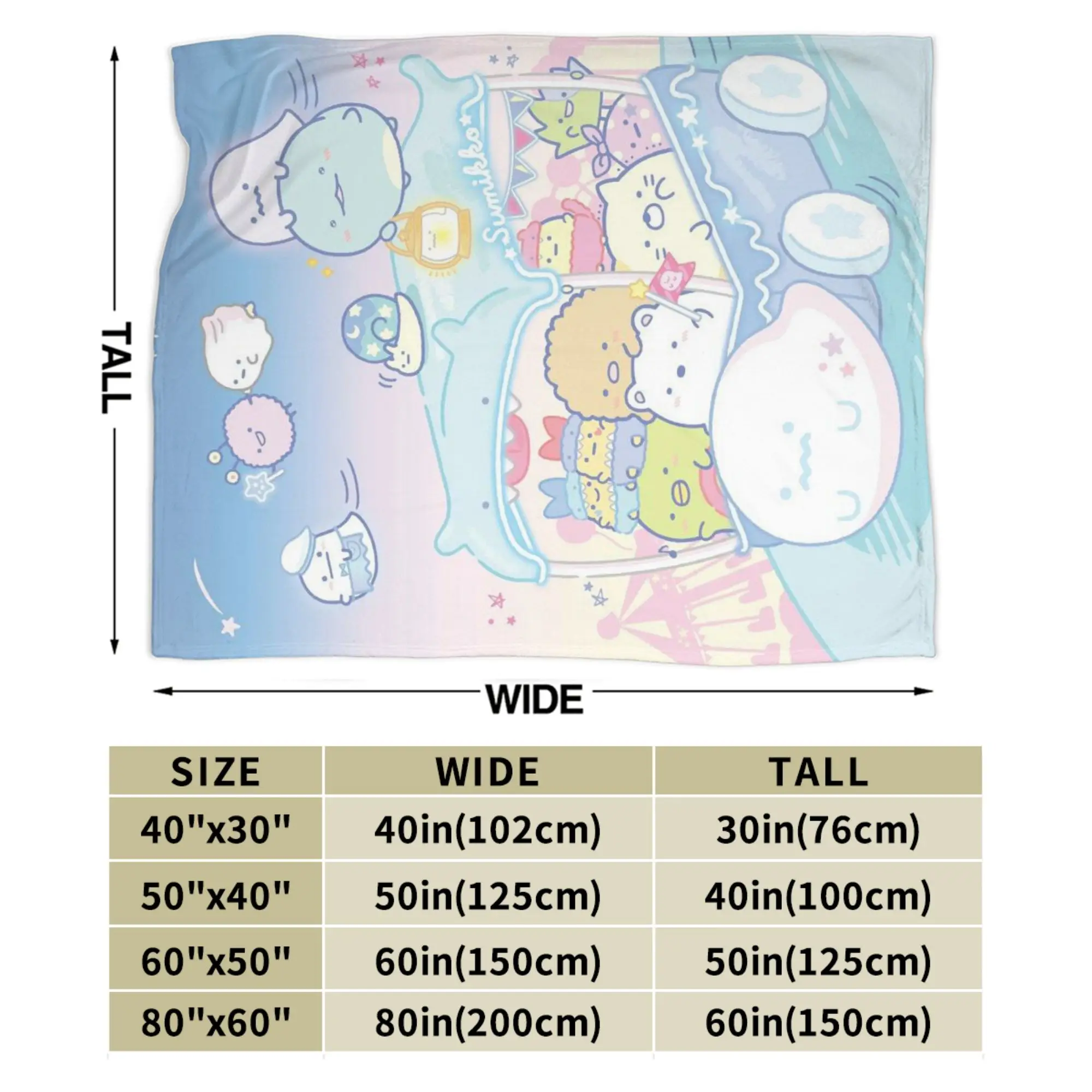 Koc Sumikko Gurashi Kawaii Biały Niedźwiedź Akcesoria Lekki Cienki Polar Wygodne Narzuty na Łóżko