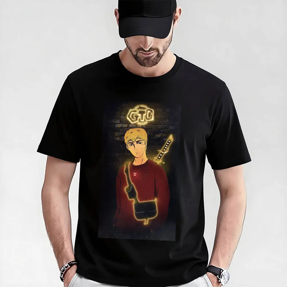 

0323 Great Teacher Onizuka Anime Gift t shirt 100% cotton printed clothing GTO Manga Graphic Tee Y2K clothes Large size Tops