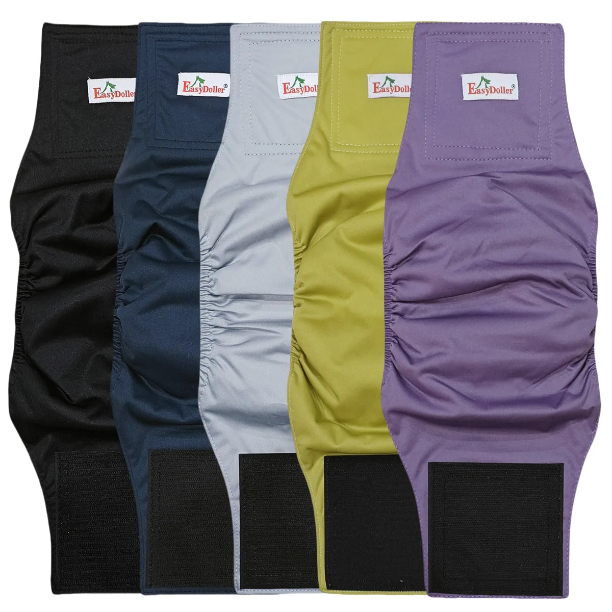 5 Pack Washable Male Dog Diaper Adjustable Nappy Belly Band Wrap Pet Dogs Leak Proof Sanitary Pants Diapers For Puppy Training