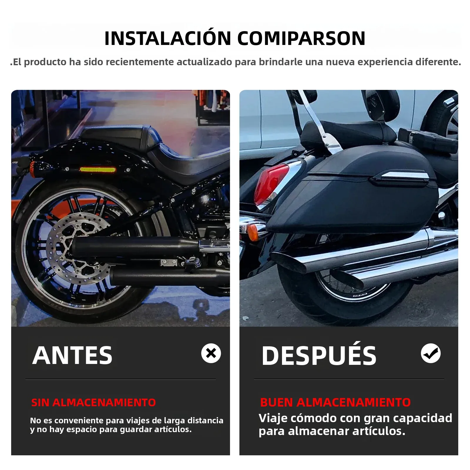 Bolsas duras para motocicleta, alforjas, maletero, equipaje y Kit de soporte de montaje resistente para Harley Touring Softail XL, Suzuki y BMW