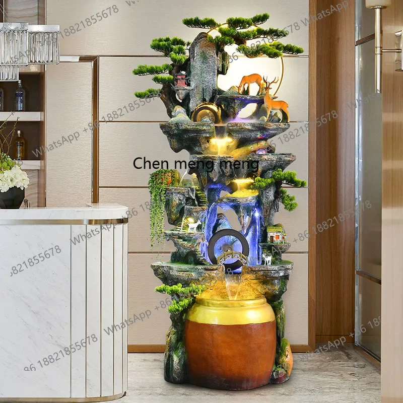 A74Large pastoral rockery flowing water fountain humidifier fish tank living room balcony floor ornament