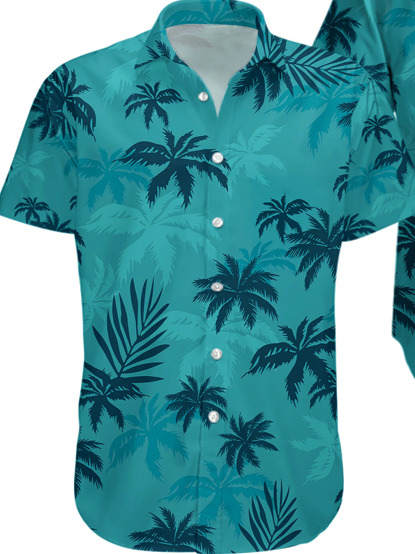 

Летняя пляжная отпускная серия 2025, новая повседневная свободная легкая гавайская рубашка с принтом кокосовой пальмы и короткими рукавами