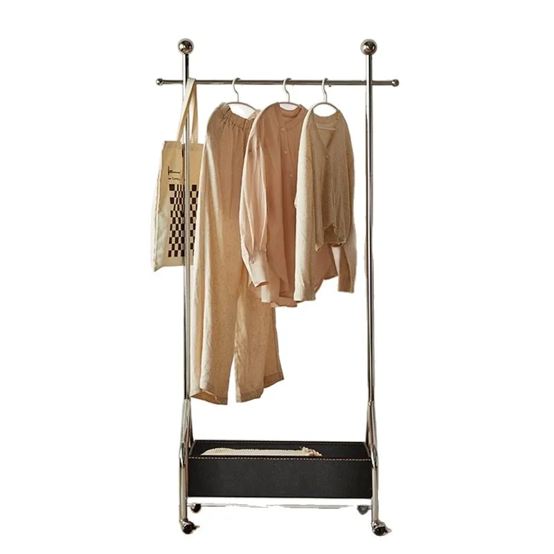 Coat rack designer light luxury leather pocket home removable premium floor hanger