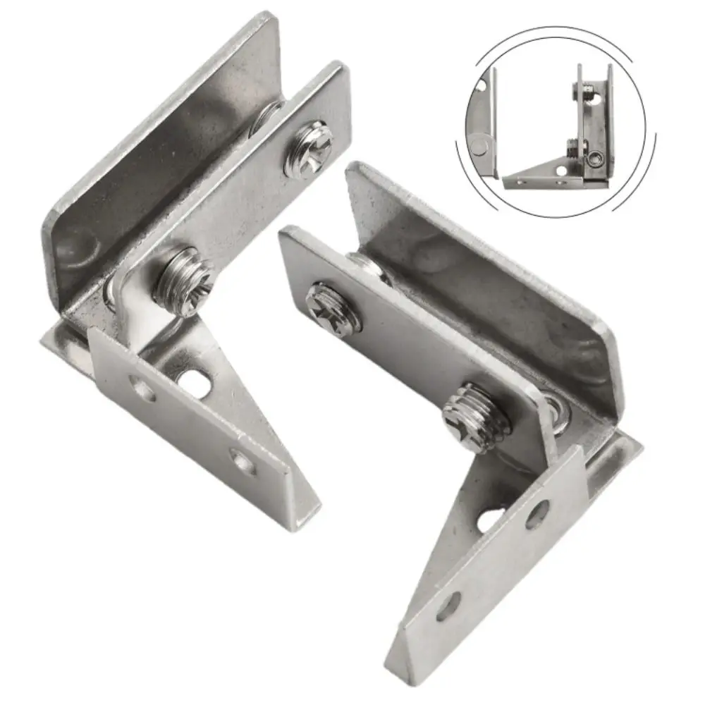 Non-perforated Glass Door Hinge Stainless Steel Side Mounted Display Cabinet Hinge High Quality Without Drilling