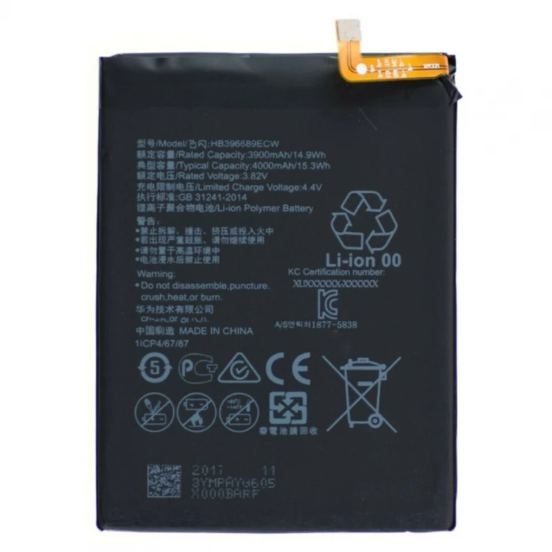 HB386280ECW internal battery for HUAWEI P10 HONOR 9 large capacity 3400 mAh # Huawei P10 (VTR-L09, VTR-AL00, VTR-L29, VTR-L29B, VTR-TL00) # Huawei Honor 9 (Glory 9, STF-AL00, STF-AL10, STF-L09)