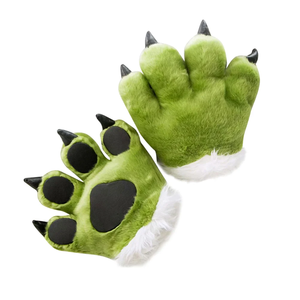 Gloves Palm Paw Animal Animals Plushclaw Glove Paws Cat Tiger Costume Cosplay Cartoon Bear Simulation Furry Mittens Winter