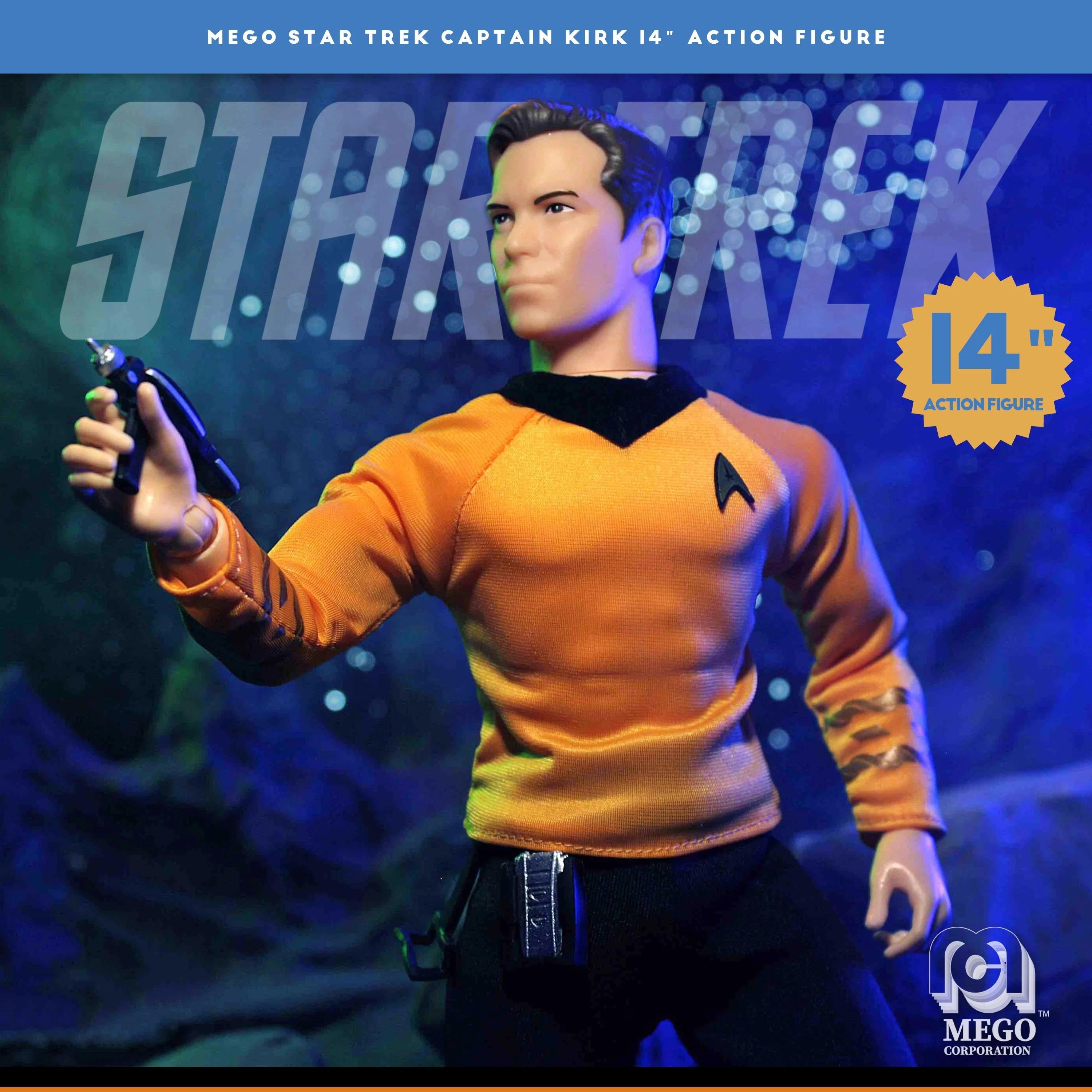 

【In Stock】Mego 14-inch Captain Kirk Action Figure from Star Trek - Highly Detailed, Articulated & Collectible