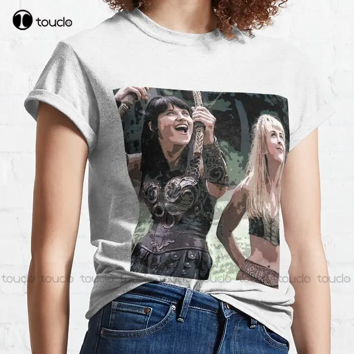 Xena And Gabrielle Art Classic T-Shirt Xena Warrior Princess Halloween Shirt Funny Art Streetwear Cartoon Tee Xs-5Xl Unisex New