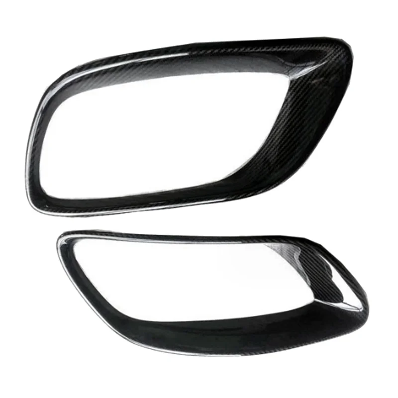 A44F-ألياف الكربون الحقيقية العادم غطاء الكسوة غطاء ماسورة العادم الذيل الحلق الإطار قطع غيار السيارات لسيارات BMW X6 E71 2008-2013