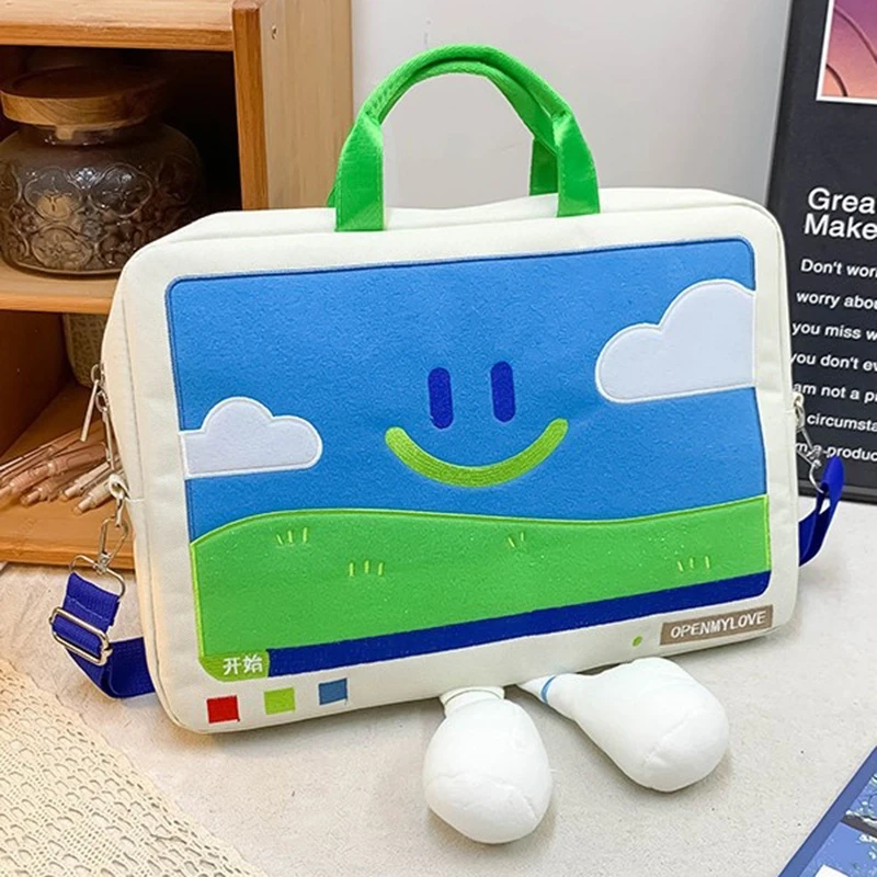 Cute Tablet Sleeve Bag Crossbody Handbag For IPad Xiaomi Tablet Laptop Cover Pouch Notebook Shoulder Carry Commuter Bag