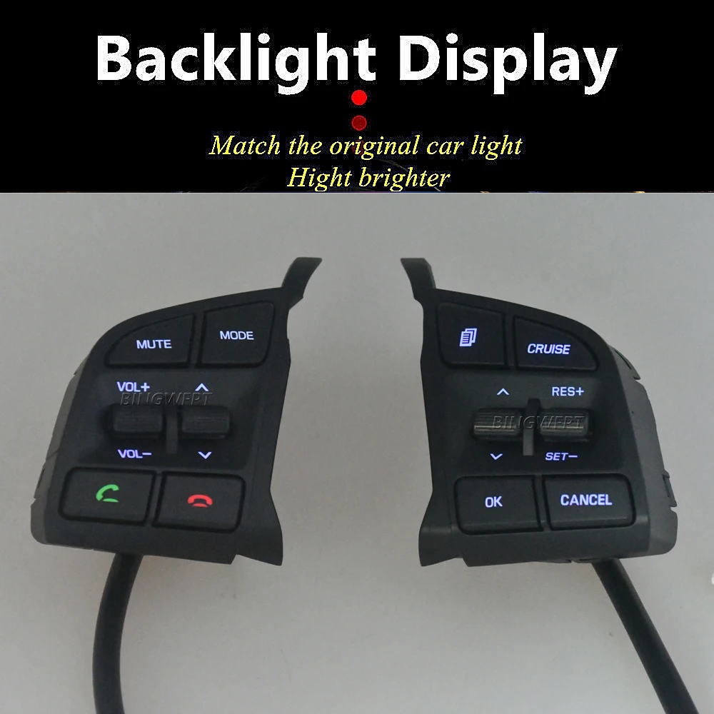 Multifunction Steering Wheel Cruise Control Remote Volume Switches Buttons With Wire For Hyundai Tucson 2015 2016 2017 2018 2019