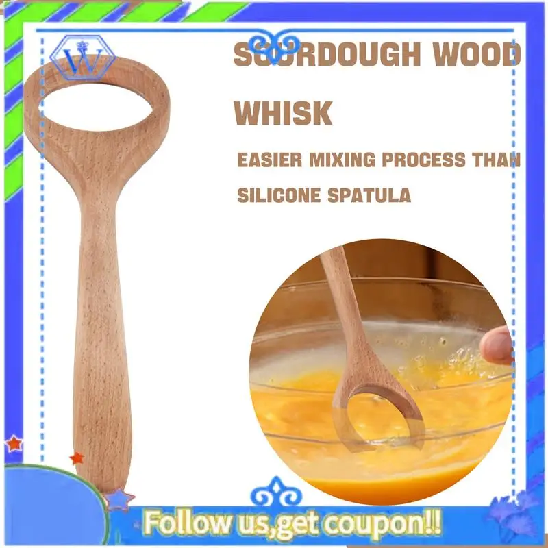سهلة الاستخدام 12 بوصة خشبية الدنماركية العجين خفقت العجين المخمر خفقت العجين خلاط الخبز خفقت أداة لخلط العجين المخمر