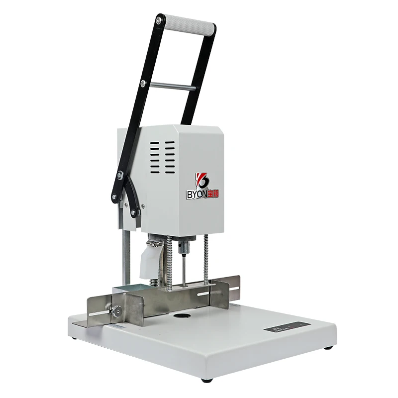 BY-DK10 Economical Single-head Electric Punch 5cm Punching Thickness Two Drill Save Labor Storage Box For Home Store Office