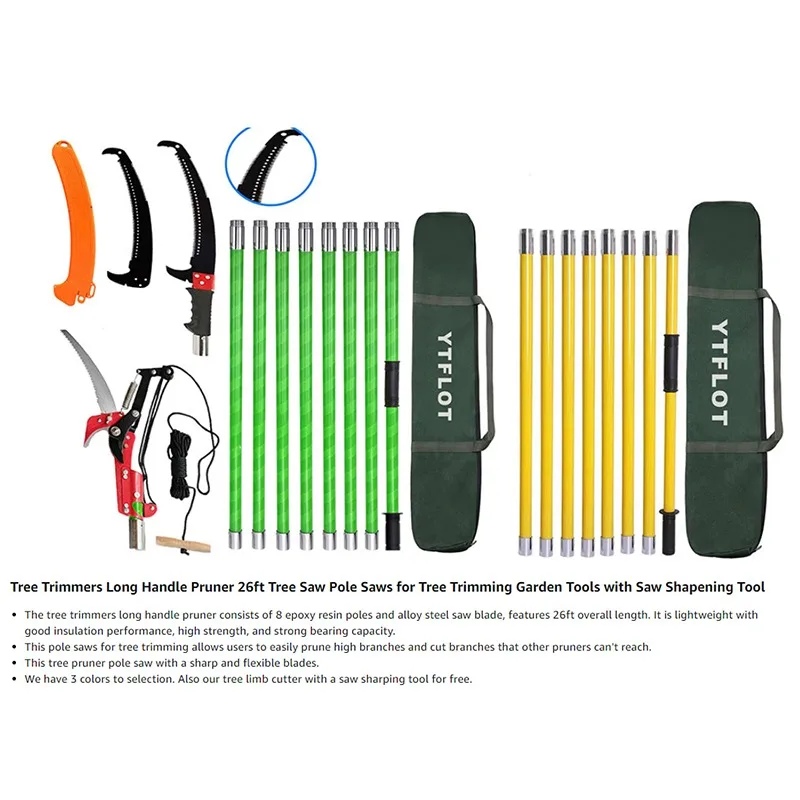 8M High Altitude Branch Trimmer Garden Tool Expansion Combination Rod Professional Branch Pruning Saw Scissors Manual Tools
