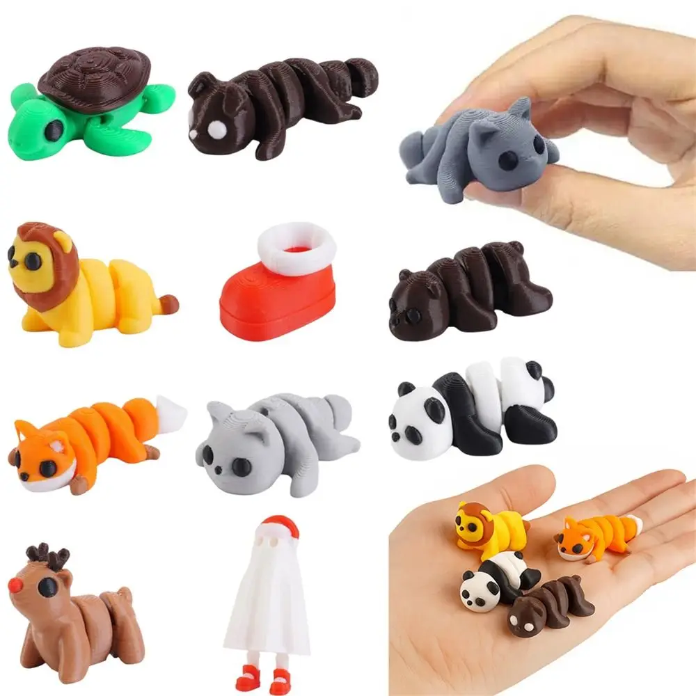 Articulating Joints 3D Printed Mini Animals Cute Critter Style Multi-Jointed Movable Animal Model Figures Multi-Joint Fidget