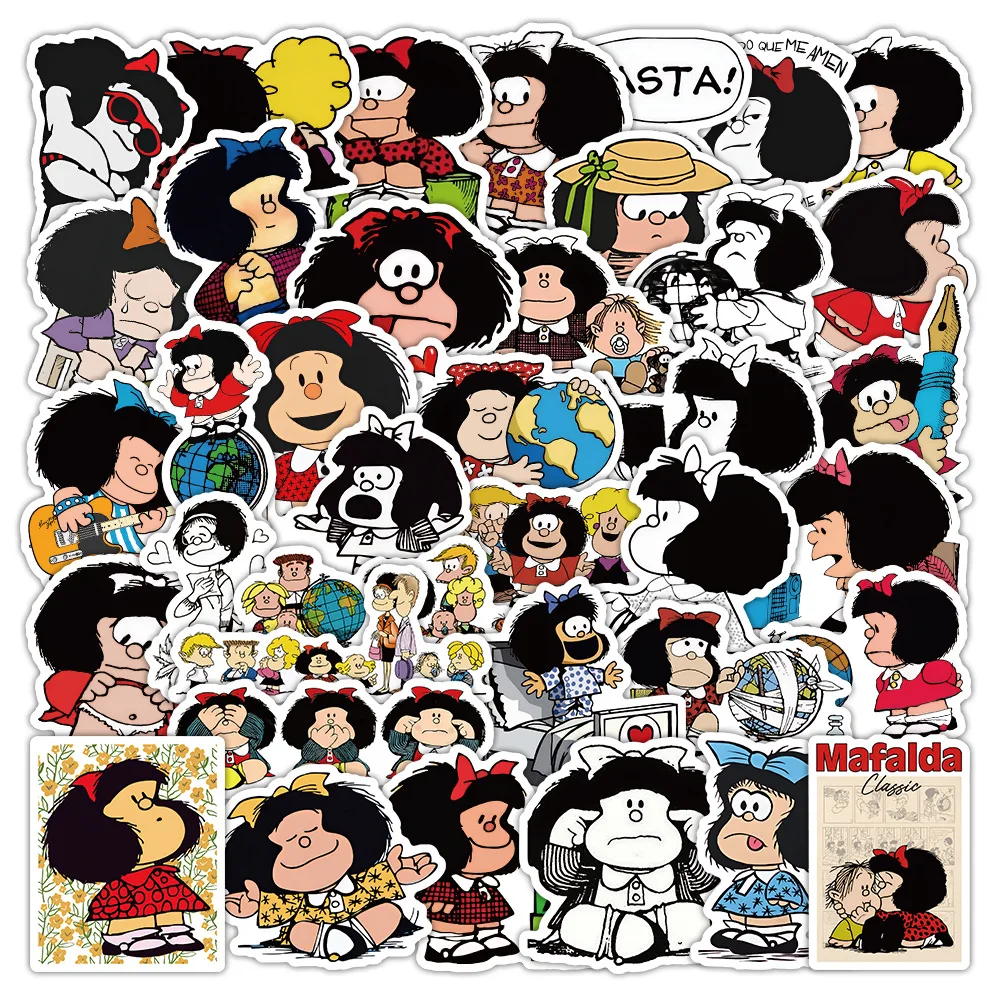 50 STKS Mafalda Cartoons Sticker DIY Telefoon Laptop Bagage Skateboard Graffiti Decals