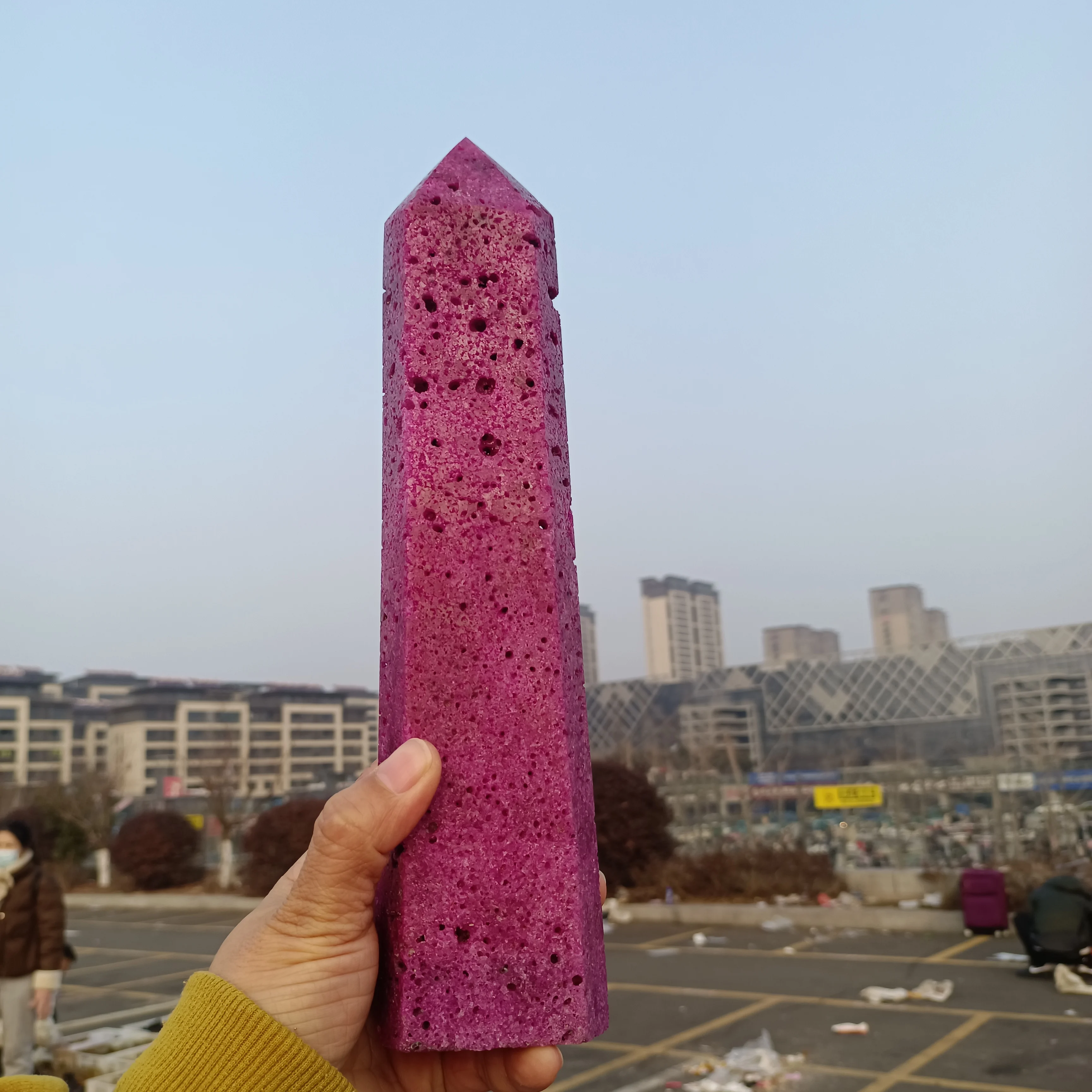Natural Ruby Obelisk, Quartz Crystal Ruby Ore Pillar, Mineral, Reiki, Healing, Demagnetization Tower