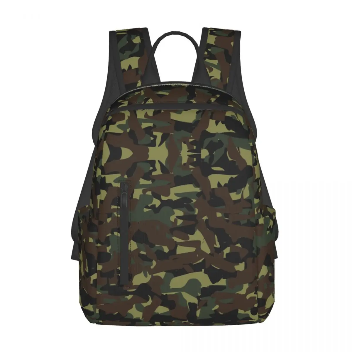 カモグリーンバックパックデイパック大容量男の子女の子ブックバッグスクールバッグショルダーバッグ男性女性用