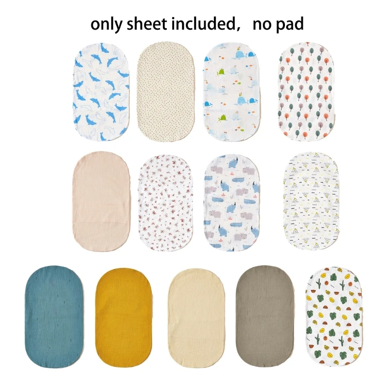 Baby Crib Basket Sheet Soft Breathable Cotton Changing Cover Liner 15x26in