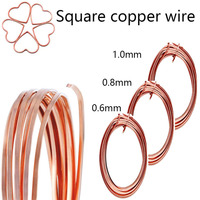 Square Copper Wires 1roll/6M 0.6mm 0.8mm 1mm, Copper Beading Wire for DIY Jewelry Rings Bracelets Earring Craft