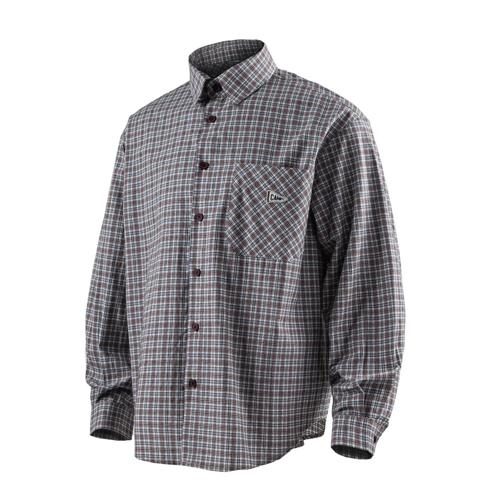

2026 Spring New Arrival Japanese City Boy Style Plaid Long-Sleeve Shirt 100% Cotton Check Unisex Loose Workwear Shirt Trendy