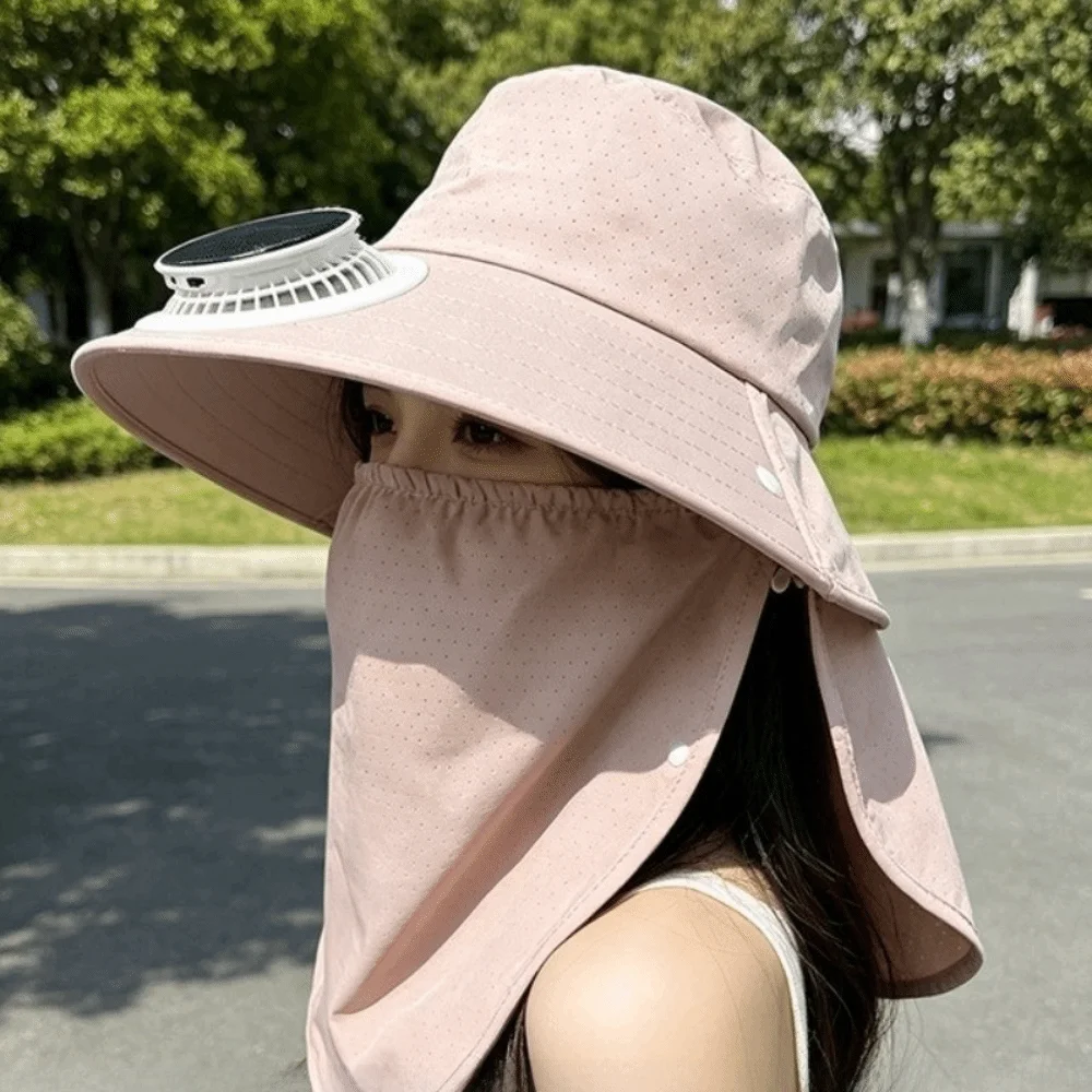 Adjustable Solar Fan Hat Breathable Sun Protection Wide Brim Fishing Hat Portable Long-lasting for 3.7V300MAH