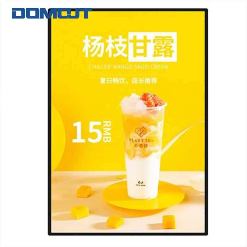 Lampu kotak โฆษณาโปสเตอร์ไฟ LED lampu kotak บางเฉียบสำหรับร้านอาหารโรงภาพยนตร์