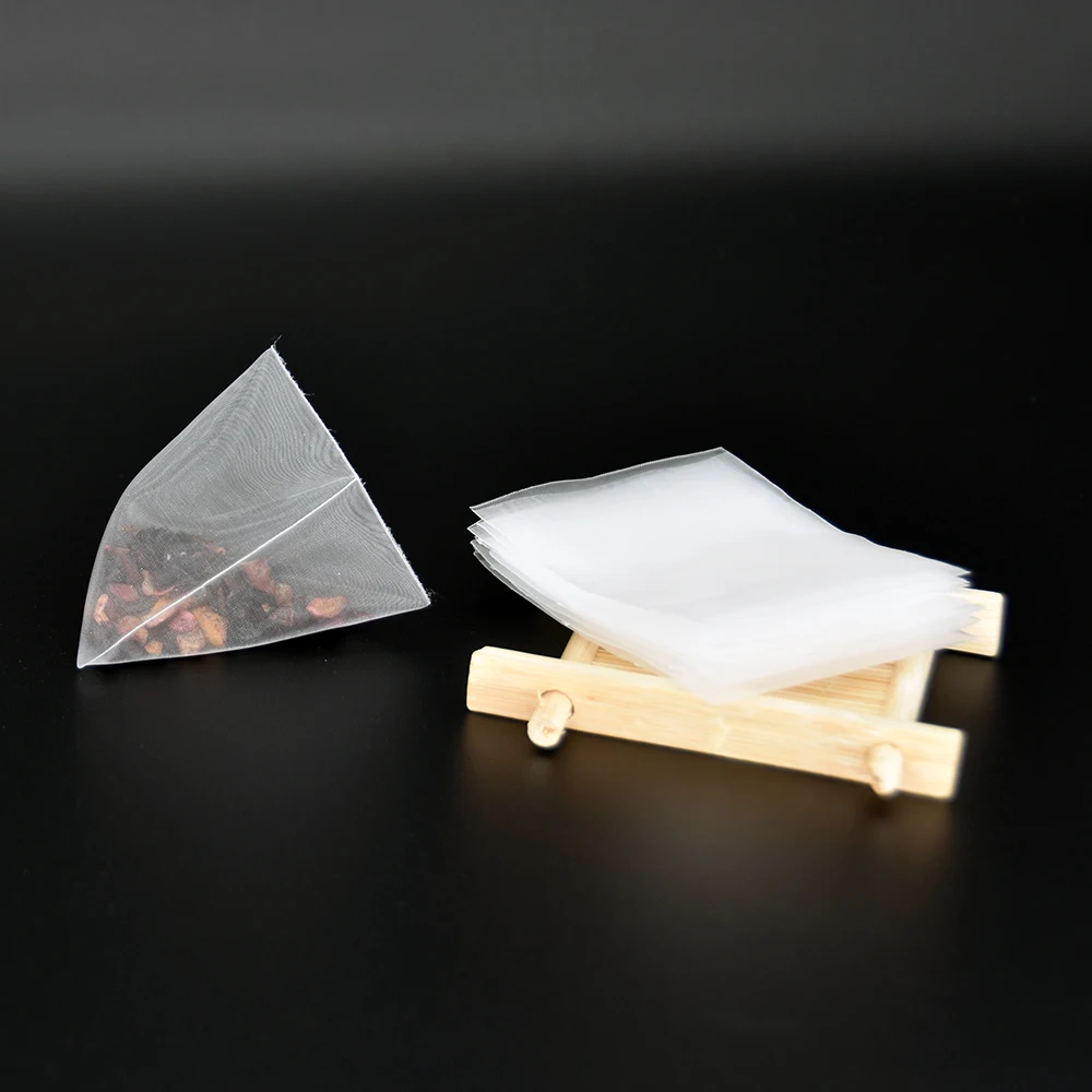 58 X 70mm 65 X 80mm 100pcs Nylon Tea Bag Heat Seal Pyramid Filters Semi-transparent Multi Size Strainers