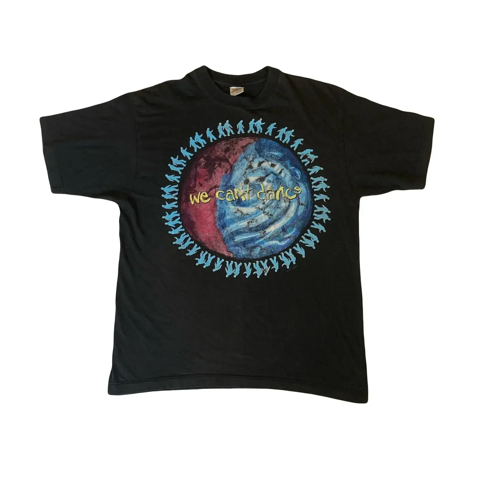 Vintage 90s Genesis we can t dance UK tour black band Shirt size large phill Collins vintage Washed Stretched Breathable