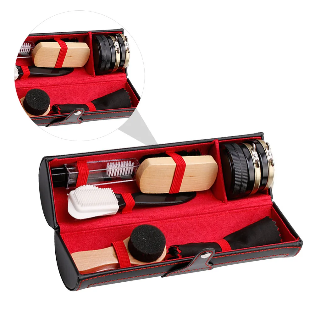 

1Set Shoe Polish Set with Cleaning Brush and Cream Creative Design Effective Scrubbing Angle for Men Women Daily Shoe Care
