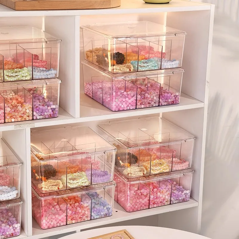 9-grid bead storage box transparent for glass rice beads loose beads handmade DIY materials chain jewelry box