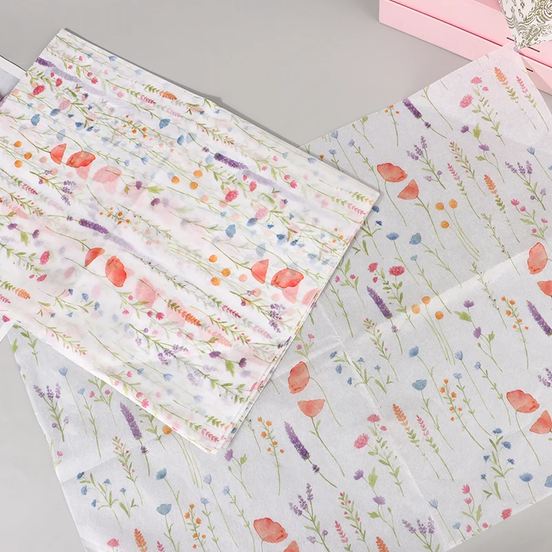 New 10 Sheets White Floral Paper Bouquet Flower Wrapping Paper Flower Wrapping Paper Cake Baking Gift