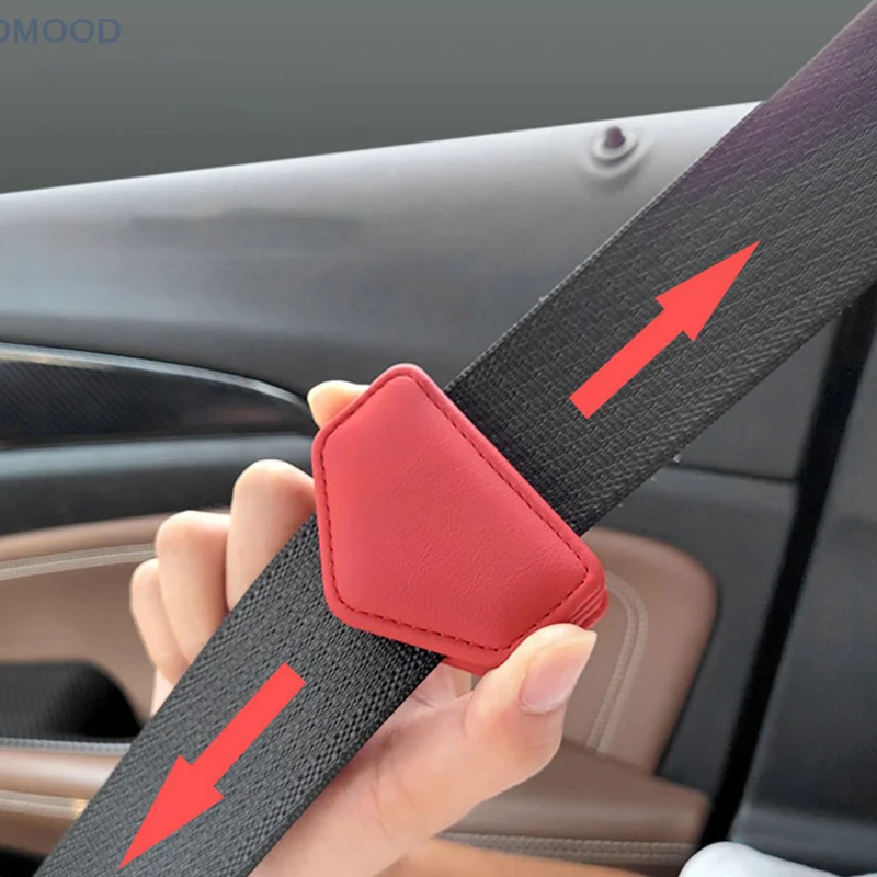 Clipes coloridos para cinto de segurança de carro, mini cintos de segurança magnéticos, limitador universal de couro pu, clipe fixo, acessórios para carro, interior 50x75mm