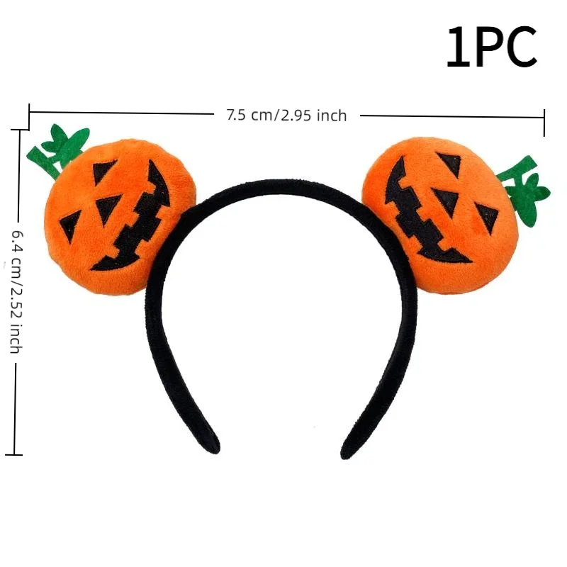 1PC Halloween Pumpkin Headband Festive Costume Accessory Cute Cartoon Doll Hairband Dark Style Personality Trend Unisex Headwear