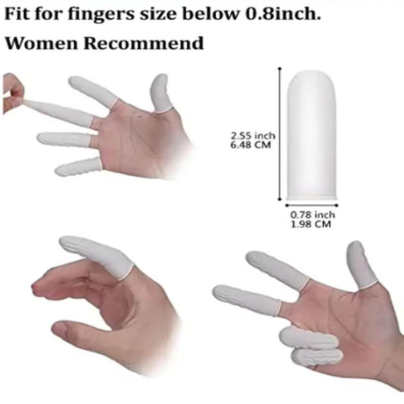 Disposable Latex Finger Cots Powder Free Non-Slip Elastic Covers for Food Handling Electronic Repair Medical Daily Yunliwei