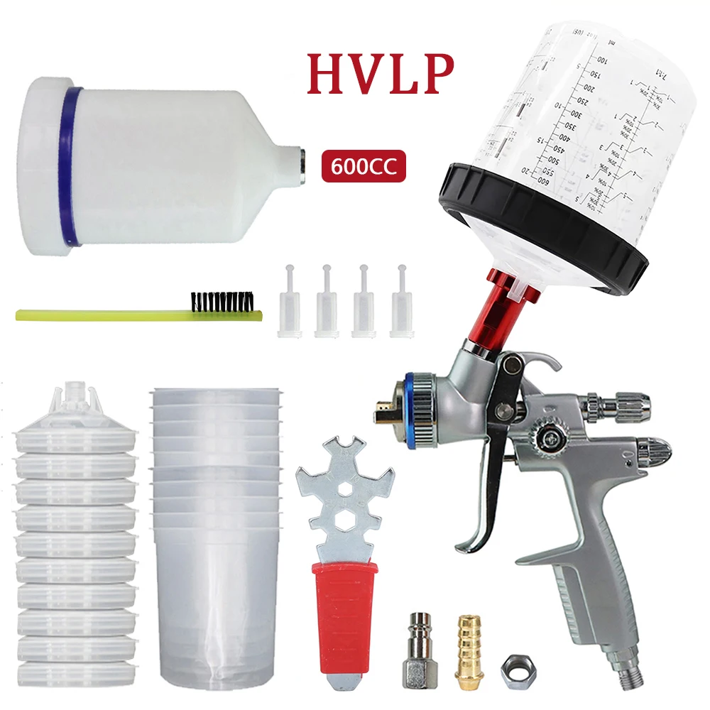 1000B Spray Gun 1.3mm Nozzle With Adapter Mix Tank Water Based Paint Air Spray Gun For Car Painting