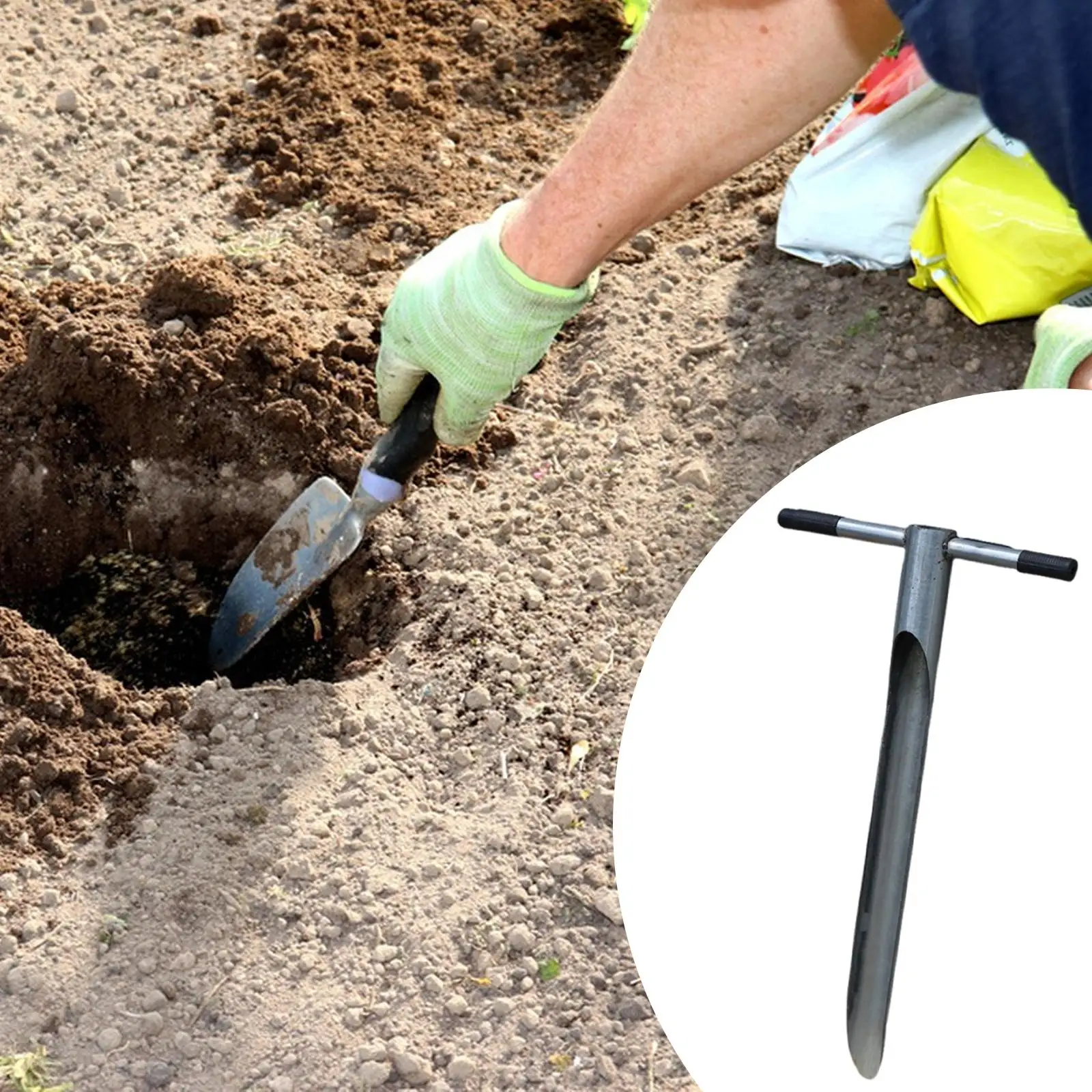 Soil Sample Probe Reusable Sturdy Premium Portable Manganese Steel Soil Sampler Tool 80cm Long for Garden Farm Backyard Forestry